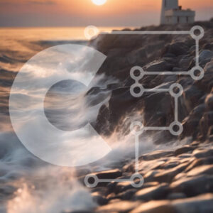 Intra Συλλεκτικό Ξύλινο Παζλ Plywood  4mm - Φάρος στο ηλιοβασίλεμα στη βραχώδη ακτή Σε Ξύλινο Κουτί - Διαστάσεις: 10x10 cm – 25 κομμάτια