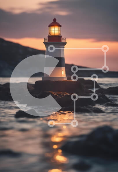 Intra Συλλεκτικό Ξύλινο Παζλ Plywood  4mm - Φάρος στο Λυκόφως δίπλα στη θάλασσα Σε Ξύλινο Κουτί - Διαστάσεις: 10x10 cm – 25 κομμάτια