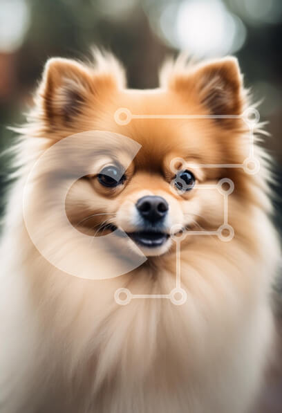 Intra Συλλεκτικό Ξύλινο Παζλ Plywood  4mm - Κοντινό πλάνο ενός σκύλου Pomeranian Σε Ξύλινο Κουτί - Διαστάσεις: 10x10 cm – 25 κομμάτια