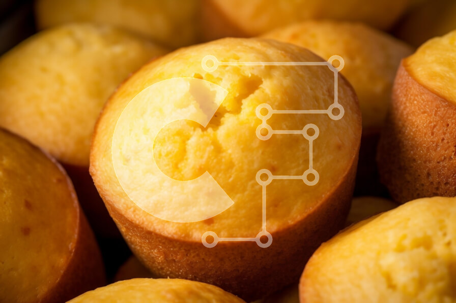 Intra Συλλεκτικό Ξύλινο Παζλ Plywood  4mm - Μάφιν φρεσκοψημένου καλαμποκιού Σε Ξύλινο Κουτί - Διαστάσεις: 10x10 cm – 25 κομμάτια