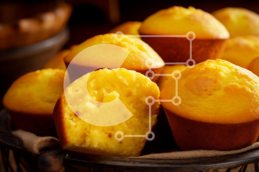 Intra Συλλεκτικό Ξύλινο Παζλ Plywood  4mm - Μάφιν φρεσκοψημένου καλαμποκιού Σε Ξύλινο Κουτί - Διαστάσεις: 10x10 cm – 25 κομμάτια