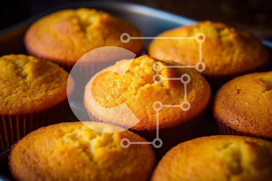 Intra Συλλεκτικό Ξύλινο Παζλ Plywood  4mm - Φρεσκοψημένα Muffins Σε Ξύλινο Κουτί - Διαστάσεις: 10x10 cm – 25 κομμάτια