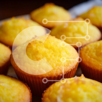 Intra Συλλεκτικό Ξύλινο Παζλ Plywood  4mm - Φρεσκοψημένα κίτρινα cupcakes Σε Ξύλινο Κουτί - Διαστάσεις: 10x10 cm – 25 κομμάτια - Image 1