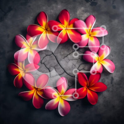 Intra Συλλεκτικό Ξύλινο Παζλ Plywood 4mm - Πολύχρωμα λουλούδια Plumeria σε κυκλική διάταξη Σε Ξύλινο Κουτί - Διαστάσεις: 10x10 cm – 25 κομμάτια - Image 1