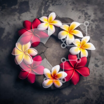 Intra Συλλεκτικό Ξύλινο Παζλ Plywood  4mm - Plumeria Ανθοσυνθέσεις σε Πέτρα Σε Ξύλινο Κουτί - Διαστάσεις: 10x10 cm – 25 κομμάτια - Image 1