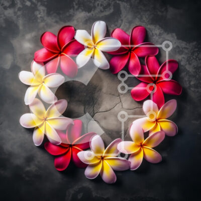 Intra Συλλεκτικό Ξύλινο Παζλ Plywood  4mm - Κυκλική διάταξη λουλουδιών Plumeria Σε Ξύλινο Κουτί - Διαστάσεις: 10x10 cm – 25 κομμάτια - Image 1