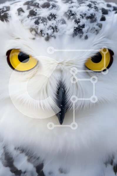 Intra Συλλεκτικό Ξύλινο Παζλ Plywood  4mm - Κοντινό πλάνο μιας χιονισμένης κουκουβάγιας Σε Ξύλινο Κουτί - Διαστάσεις: 10x10 cm – 25 κομμάτια