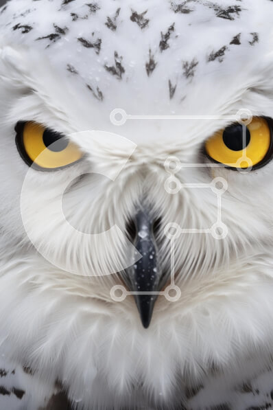 Intra Συλλεκτικό Ξύλινο Παζλ Plywood  4mm - Κοντινό πλάνο μιας χιονισμένης κουκουβάγιας Σε Ξύλινο Κουτί - Διαστάσεις: 10x10 cm – 25 κομμάτια