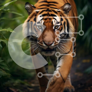 Intra Συλλεκτικό Ξύλινο Παζλ Plywood 4mm - Majestic Tiger που περπατά στη φύση Σε Ξύλινο Κουτί - Διαστάσεις: 10x10 cm – 25 κομμάτια - Image 1
