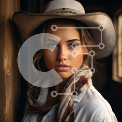 Intra Συλλεκτικό Ξύλινο Παζλ Plywood  4mm - Νεαρή γυναίκα με καπέλο και κασκόλ Σε Ξύλινο Κουτί - Διαστάσεις: 10x10 cm – 25 κομμάτια - Image 1