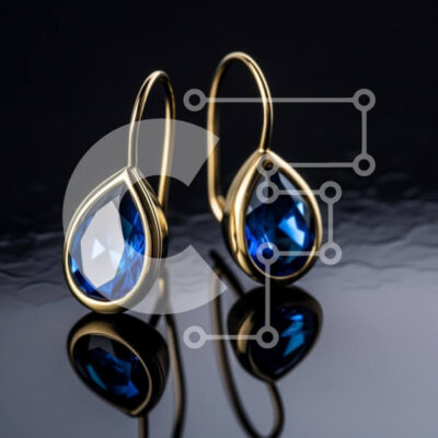 Intra Συλλεκτικό Ξύλινο Παζλ Plywood  4mm - Κομψά σκουλαρίκια μπλε δάκρυ Σε Ξύλινο Κουτί - Διαστάσεις: 10x10 cm – 25 κομμάτια - Image 1