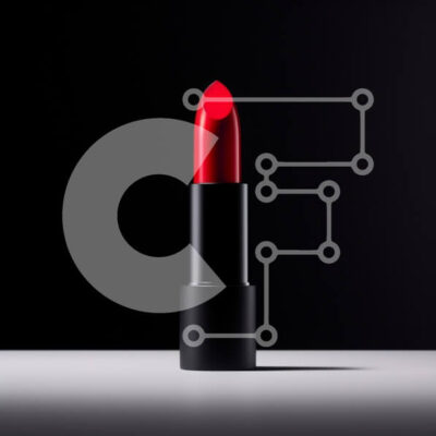 Intra Συλλεκτικό Ξύλινο Παζλ Plywood  4mm - Ζωντανό κόκκινο κραγιόν σε μαύρο φόντο Σε Ξύλινο Κουτί - Διαστάσεις: 10x10 cm – 25 κομμάτια - Image 1