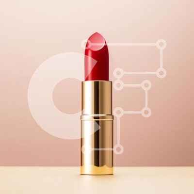 Intra Συλλεκτικό Ξύλινο Παζλ Plywood 4mm - Κομψό κόκκινο κραγιόν σε χρυσό περίβλημα Σε Ξύλινο Κουτί - Διαστάσεις: 10x10 cm – 25 κομμάτια - Image 1