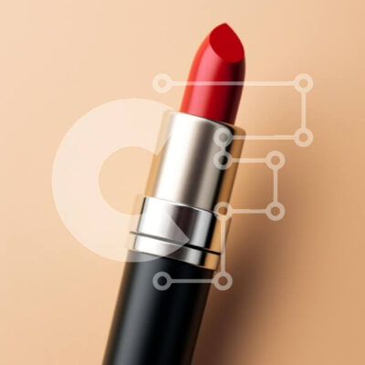 Intra Συλλεκτικό Ξύλινο Παζλ Plywood  4mm - Κομψό κόκκινο κραγιόν σε μπεζ φόντο Σε Ξύλινο Κουτί - Διαστάσεις: 10x10 cm – 25 κομμάτια - Image 1