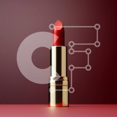 Intra Συλλεκτικό Ξύλινο Παζλ Plywood  4mm - Κομψό κόκκινο κραγιόν σε χρυσό περίβλημα Σε Ξύλινο Κουτί - Διαστάσεις: 10x10 cm – 25 κομμάτια - Image 1