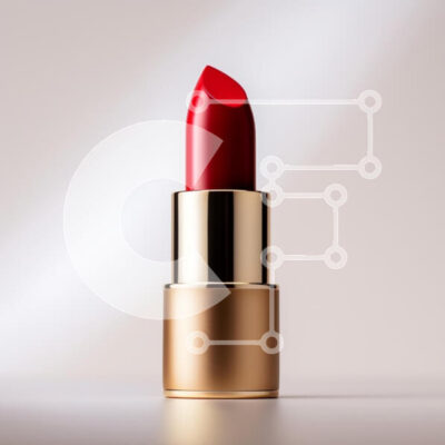 Intra Συλλεκτικό Ξύλινο Παζλ Plywood 4mm - Κομψό κόκκινο κραγιόν σε χρυσό περίβλημα Σε Ξύλινο Κουτί - Διαστάσεις: 10x10 cm – 25 κομμάτια - Image 1