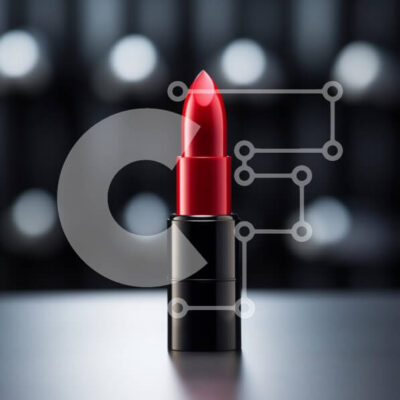 Intra Συλλεκτικό Ξύλινο Παζλ Plywood  4mm - Κομψό κόκκινο κραγιόν σε μαύρο φόντο Σε Ξύλινο Κουτί - Διαστάσεις: 10x10 cm – 25 κομμάτια - Image 1