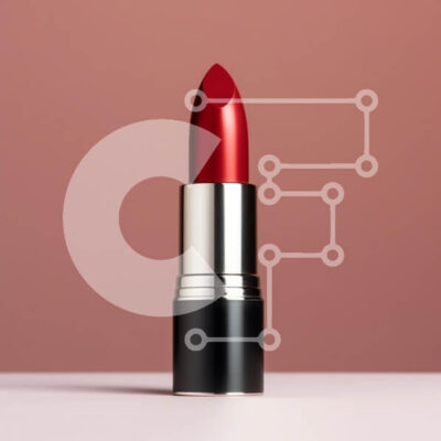 Intra Συλλεκτικό Ξύλινο Παζλ Plywood  4mm - Κομψό κόκκινο κραγιόν σε ροζ φόντο Σε Ξύλινο Κουτί - Διαστάσεις: 10x10 cm – 25 κομμάτια - Image 1