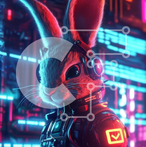 Intra Συλλεκτικό Ξύλινο Παζλ Plywood 4mm - Φουτουριστικό κουνέλι με πανοπλία υψηλής τεχνολογίας Σε Ξύλινο Κουτί - Διαστάσεις: 10x10 cm – 25 κομμάτια - Image 1