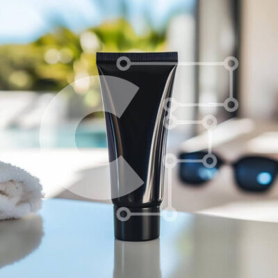 Intra Συλλεκτικό Ξύλινο Παζλ Plywood  4mm - Μαύρο Cosmetic Tube δίπλα στην πισίνα Σε Ξύλινο Κουτί - Διαστάσεις: 10x10 cm – 25 κομμάτια - Image 1