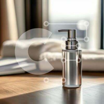 Intra Συλλεκτικό Ξύλινο Παζλ Plywood  4mm - Κομψό μπουκάλι αντλίας σε περιβάλλον που μοιάζει με σπα Σε Ξύλινο Κουτί - Διαστάσεις: 10x10 cm – 25 κομμάτια - Image 1