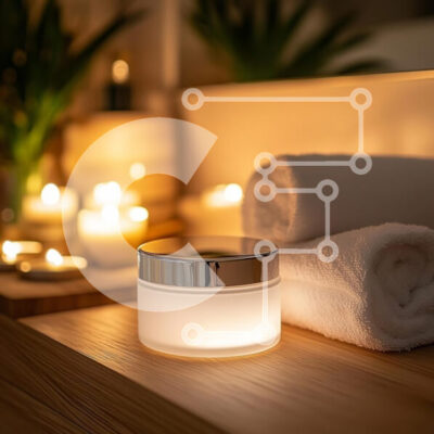 Intra Συλλεκτικό Ξύλινο Παζλ Plywood 4mm - Χαλαρωτικό σκηνικό σπα με βάζο κρέμας και πετσέτες Σε Ξύλινο Κουτί - Διαστάσεις: 10x10 cm – 25 κομμάτια - Image 1