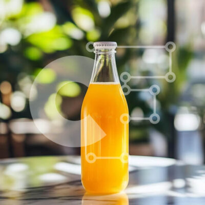 Intra Συλλεκτικό Ξύλινο Παζλ Plywood 4mm - Δροσιστικό ρόφημα πορτοκαλιού σε γυάλινο μπουκάλι Σε Ξύλινο Κουτί - Διαστάσεις: 10x10 cm – 25 κομμάτια - Image 1