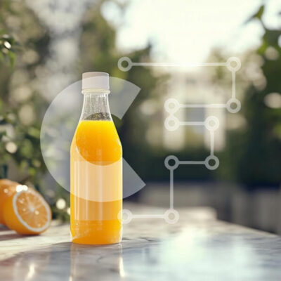 Intra Συλλεκτικό Ξύλινο Παζλ Plywood 4mm - Μπουκάλι χυμό πορτοκαλιού με φρέσκια φέτα πορτοκαλιού Σε Ξύλινο Κουτί - Διαστάσεις: 10x10 cm – 25 κομμάτια - Image 1