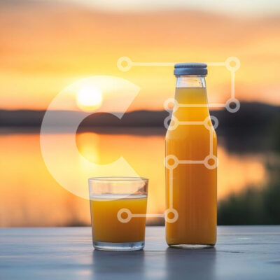 Intra Συλλεκτικό Ξύλινο Παζλ Plywood  4mm - Χυμός πορτοκαλιού στο ηλιοβασίλεμα Σε Ξύλινο Κουτί - Διαστάσεις: 10x10 cm – 25 κομμάτια - Image 1