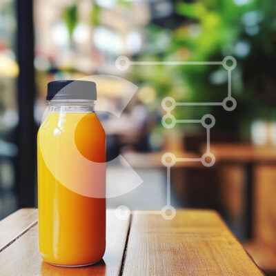 Intra Συλλεκτικό Ξύλινο Παζλ Plywood 4mm - Μπουκάλι φρέσκο χυμό πορτοκαλιού σε ξύλινο τραπέζι Σε Ξύλινο Κουτί - Διαστάσεις: 10x10 cm – 25 κομμάτια - Image 1