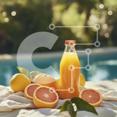 Intra Συλλεκτικό Ξύλινο Παζλ Plywood  4mm - Δροσιστικός χυμός πορτοκαλιού δίπλα στην πισίνα Σε Ξύλινο Κουτί - Διαστάσεις: 10x10 cm – 25 κομμάτια - Image 1