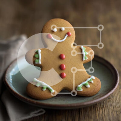 Intra Συλλεκτικό Ξύλινο Παζλ Plywood  4mm - Διακοσμημένο μπισκότο μελόψωμο Σε Ξύλινο Κουτί - Διαστάσεις: 10x10 cm – 25 κομμάτια - Image 1