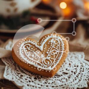 Intra Συλλεκτικό Ξύλινο Παζλ Plywood  4mm - Μπισκότο σε σχήμα καρδιάς σε δαντέλα Σε Ξύλινο Κουτί - Διαστάσεις: 10x10 cm – 25 κομμάτια