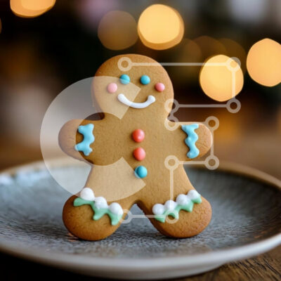 Intra Συλλεκτικό Ξύλινο Παζλ Plywood 4mm - Μπισκότο μελόψωμο με πολύχρωμο γλάσο Σε Ξύλινο Κουτί - Διαστάσεις: 10x10 cm – 25 κομμάτια - Image 1