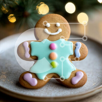 Intra Συλλεκτικό Ξύλινο Παζλ Plywood  4mm - Διακοσμημένο μπισκότο μελόψωμο Σε Ξύλινο Κουτί - Διαστάσεις: 10x10 cm – 25 κομμάτια - Image 1