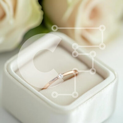 Intra Συλλεκτικό Ξύλινο Παζλ Plywood  4mm - Κομψό ροζ χρυσό δαχτυλίδι με διαμάντι Σε Ξύλινο Κουτί - Διαστάσεις: 10x10 cm – 25 κομμάτια - Image 1