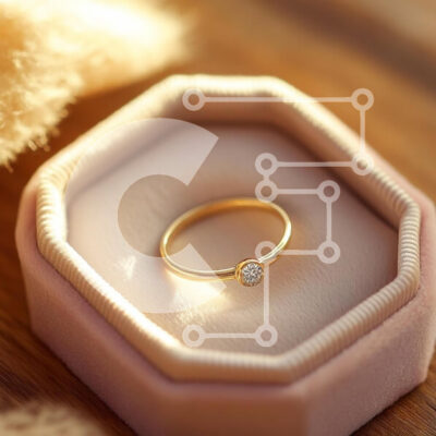 Intra Συλλεκτικό Ξύλινο Παζλ Plywood  4mm - Κομψό χρυσό δαχτυλίδι με διαμάντι σε βελούδινο κουτί Σε Ξύλινο Κουτί - Διαστάσεις: 10x10 cm – 25 κομμάτια - Image 1