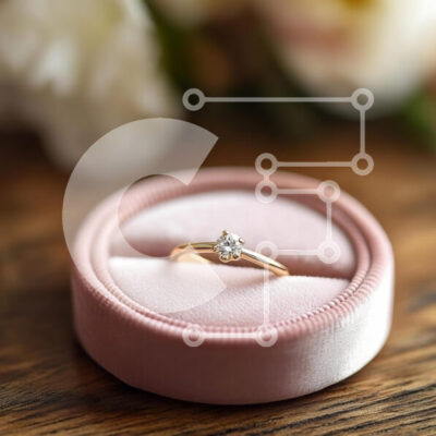 Intra Συλλεκτικό Ξύλινο Παζλ Plywood  4mm - Κομψό δαχτυλίδι αρραβώνων σε βελούδινο κουτί Σε Ξύλινο Κουτί - Διαστάσεις: 10x10 cm – 25 κομμάτια - Image 1