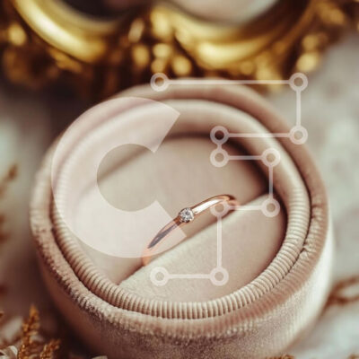 Intra Συλλεκτικό Ξύλινο Παζλ Plywood  4mm - Κομψό ροζ χρυσό δαχτυλίδι σε βελούδινο κουτί Σε Ξύλινο Κουτί - Διαστάσεις: 10x10 cm – 25 κομμάτια - Image 1