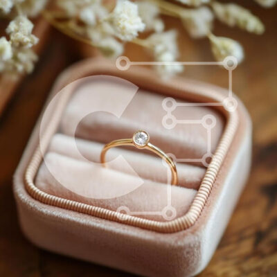 Intra Συλλεκτικό Ξύλινο Παζλ Plywood  4mm - Κομψό χρυσό δαχτυλίδι σε βελούδινο κουτί Σε Ξύλινο Κουτί - Διαστάσεις: 10x10 cm – 25 κομμάτια - Image 1