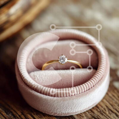 Intra Συλλεκτικό Ξύλινο Παζλ Plywood  4mm - Κομψό χρυσό δαχτυλίδι αρραβώνων σε βελούδινο κουτί Σε Ξύλινο Κουτί - Διαστάσεις: 10x10 cm – 25 κομμάτια - Image 1