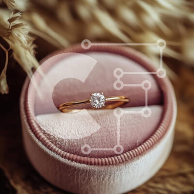 Intra Συλλεκτικό Ξύλινο Παζλ Plywood  4mm - Κομψό χρυσό δαχτυλίδι σε βελούδινο κουτί Σε Ξύλινο Κουτί - Διαστάσεις: 10x10 cm – 25 κομμάτια - Image 1