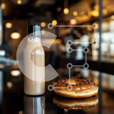 Intra Συλλεκτικό Ξύλινο Παζλ Plywood 4mm - Ποτό και ντόνατ σε μαύρη επιφάνεια Σε Ξύλινο Κουτί - Διαστάσεις: 10x10 cm – 25 κομμάτια - Image 1