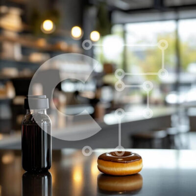 Intra Συλλεκτικό Ξύλινο Παζλ Plywood  4mm - Άνετο καφέ με ντόνατ και σκούρο ποτό Σε Ξύλινο Κουτί - Διαστάσεις: 10x10 cm – 25 κομμάτια - Image 1