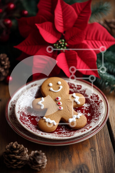 Intra Συλλεκτικό Ξύλινο Παζλ Plywood  4mm - Μπισκότο Gingerbread Man με εορταστικά στολίδια Σε Ξύλινο Κουτί - Διαστάσεις: 10x10 cm – 25 κομμάτια