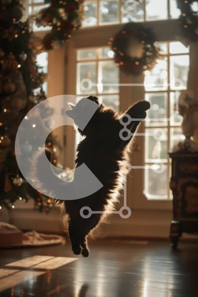 Intra Συλλεκτικό Ξύλινο Παζλ Plywood  4mm - Παιχνιδιάρικη γάτα σε ένα ηλιόλουστο δωμάτιο διακοπών Σε Ξύλινο Κουτί - Διαστάσεις: 10x10 cm – 25 κομμάτια