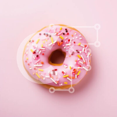 Intra Συλλεκτικό Ξύλινο Παζλ Plywood  4mm - Ροζ παγωμένο ντόνατ με ψεκασμούς Σε Ξύλινο Κουτί - Διαστάσεις: 10x10 cm – 25 κομμάτια - Image 1