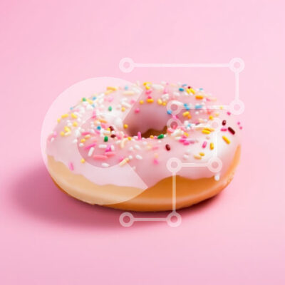 Intra Συλλεκτικό Ξύλινο Παζλ Plywood  4mm - Ροζ παγωμένο ντόνατ με ψεκασμούς Σε Ξύλινο Κουτί - Διαστάσεις: 10x10 cm – 25 κομμάτια - Image 1