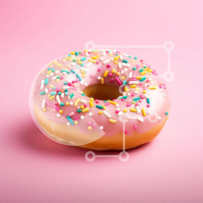 Intra Συλλεκτικό Ξύλινο Παζλ Plywood  4mm - Νόστιμο ροζ παγωμένο ντόνατ με ψεκασμούς Σε Ξύλινο Κουτί - Διαστάσεις: 10x10 cm – 25 κομμάτια - Image 1