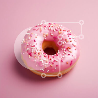 Intra Συλλεκτικό Ξύλινο Παζλ Plywood  4mm - Ροζ παγωμένο ντόνατ με ψεκασμούς Σε Ξύλινο Κουτί - Διαστάσεις: 10x10 cm – 25 κομμάτια - Image 1